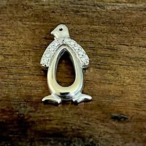 REAL White Gold and Diamond Penguin pendant